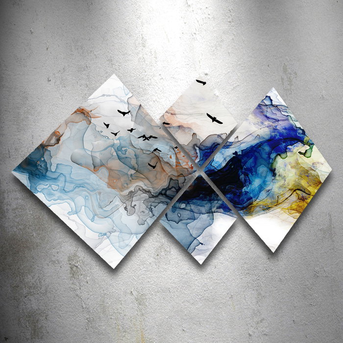 Wallity Conjunto de 4 Cuadros Decorativos de MDF Multicolor